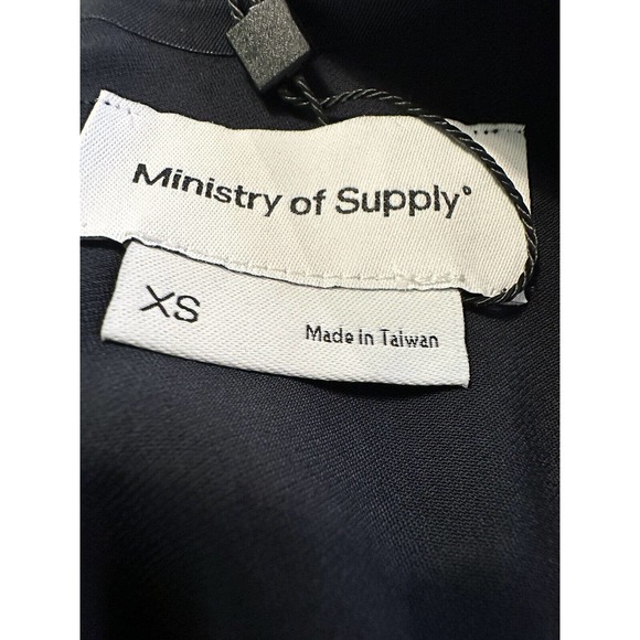 NWT Ministry of Supply Womens Swift Sheath Dress XS Tie Waist Pockets Navy Blue - Picture 12 of 14